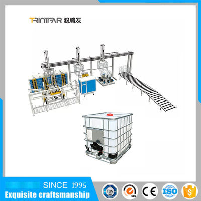 دستگاه جوش اتوماتیک لوله ای فولادی ضد زنگ قاب قفس IBC 1000L خط تولید کانتینر Ibc